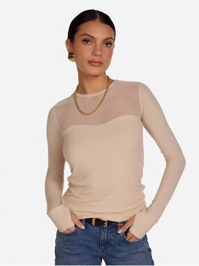 Michael Lauren OSLO BUTTERCREAM Long Sleeve Top Shirt